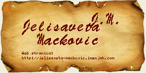 Jelisaveta Mačković vizit kartica